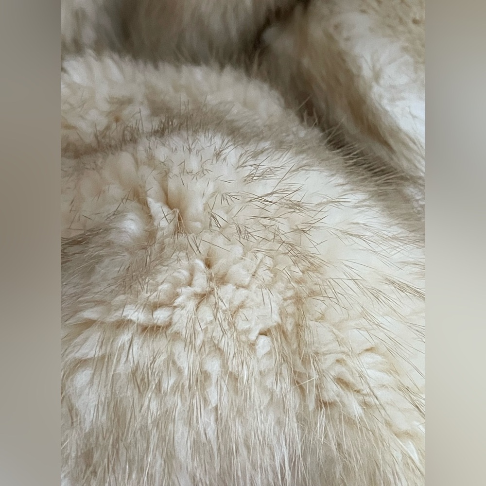 DE AME CHI Vintage Men’s Big & Tall Cream and Brown Fox Fur Jacket - 4XL - Picture 8 of 13